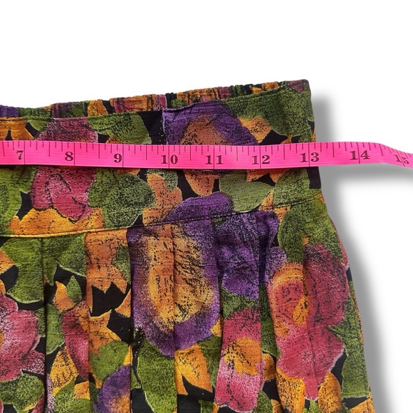 VTG Marsha Brander Componix Rayon Maxi Skirt Boho Floral Pleated Long Sz 6 USA - Picture 7 of 11